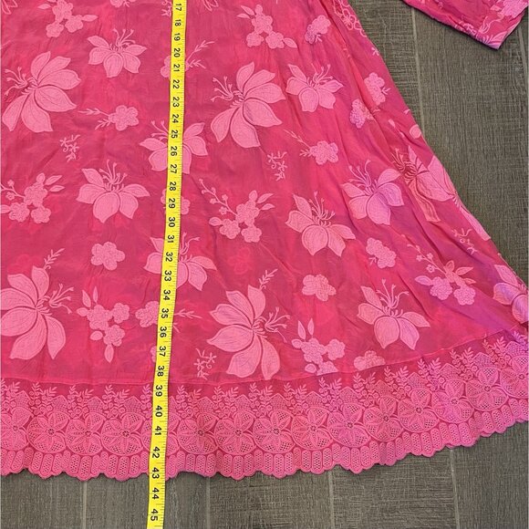 Johnny Was Nathy Lily Dress Medium Size Hot Pink Embroidery Floral NWT $598 - Picture 8 of 13